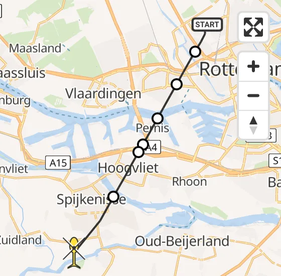 Vlucht Traumahelikopter PH-UMC van Rotterdam The Hague Airport naar Simonshaven op woensdag 3 juli 2024 10:50