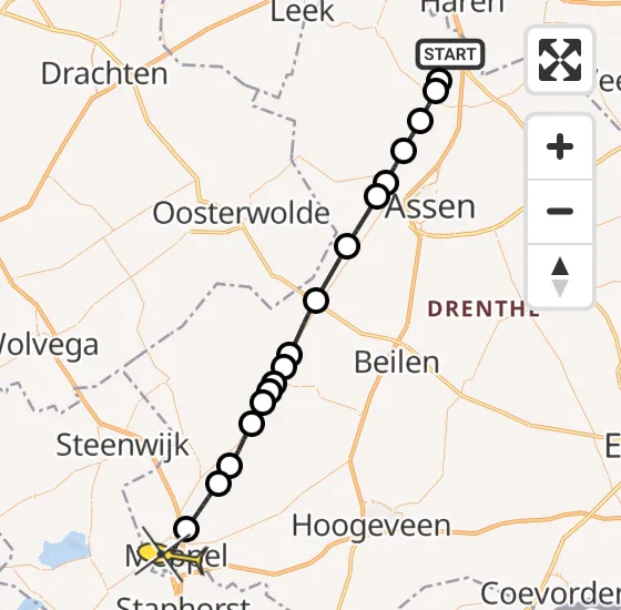 Vlucht Traumahelikopter PH-MAA van Groningen Airport Eelde naar Meppel op woensdag 3 juli 2024 12:40