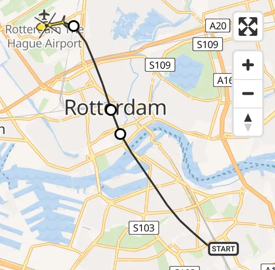 Vlucht Traumahelikopter PH-UMC van Rotterdam naar Rotterdam The Hague Airport op woensdag 3 juli 2024 13:32