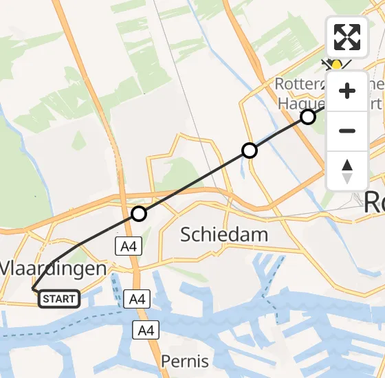 Vlucht Traumahelikopter PH-UMC van Vlaardingen naar Rotterdam The Hague Airport op woensdag 3 juli 2024 14:32