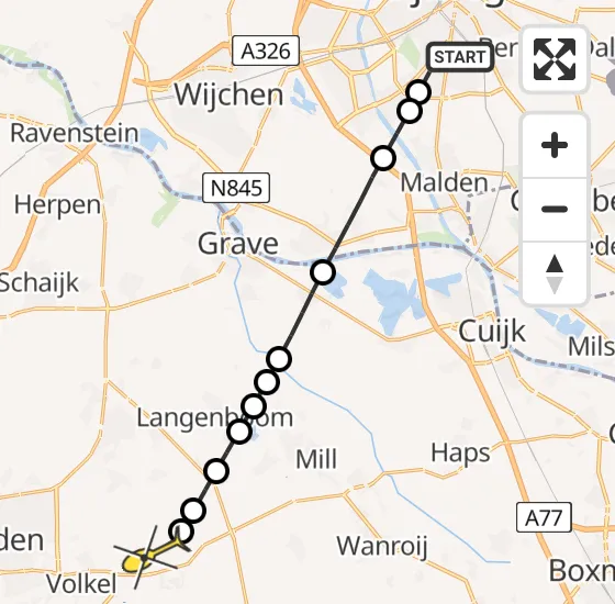 Vlucht Traumahelikopter PH-HVB van Radboud Universitair Medisch Centrum naar Vliegbasis Volkel op woensdag 3 juli 2024 17:56