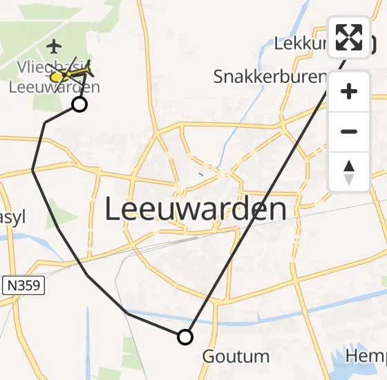Vlucht Ambulancehelikopter PH-HOW van Lekkum naar Vliegbasis Leeuwarden op woensdag 3 juli 2024 22:10