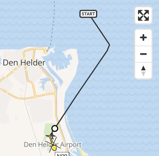 Vlucht Kustwachthelikopter PH-SAR van Den Helder naar Vliegveld De Kooy op donderdag 4 juli 2024 12:19