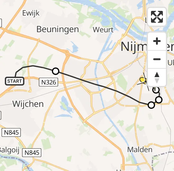Vlucht Traumahelikopter PH-LLN van Wijchen naar Radboud Universitair Medisch Centrum op donderdag 4 juli 2024 16:00