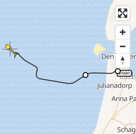Vlucht Kustwachthelikopter PH-SAR van Vliegveld De Kooy naar  op donderdag 4 juli 2024 16:11
