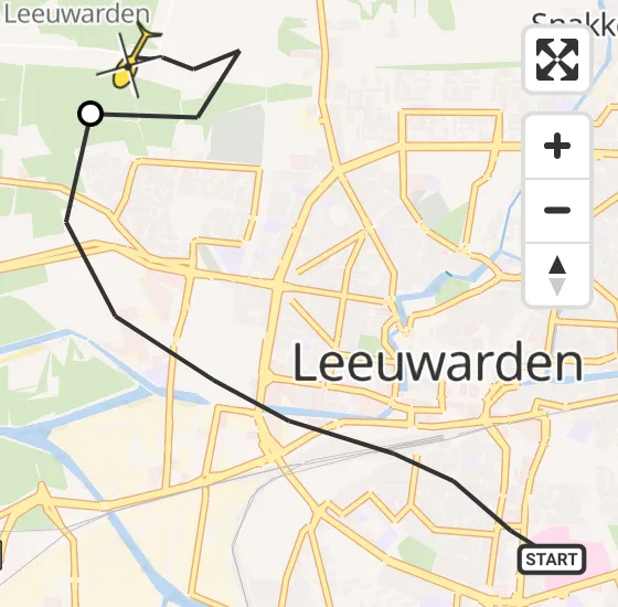 Vlucht Ambulancehelikopter PH-HOW van Leeuwarden naar Vliegbasis Leeuwarden op donderdag 4 juli 2024 16:41