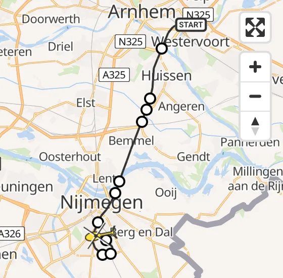Vlucht Traumahelikopter PH-LLN van Arnhem naar Radboud Universitair Medisch Centrum op donderdag 4 juli 2024 17:53