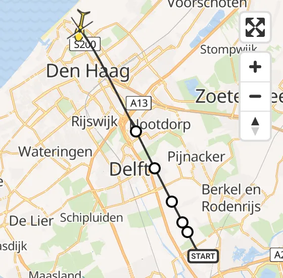Vlucht Traumahelikopter PH-UMC van Rotterdam The Hague Airport naar Den Haag op donderdag 4 juli 2024 20:46