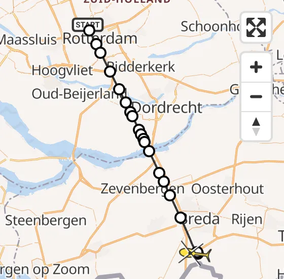 Vlucht Traumahelikopter PH-UMC van Rotterdam The Hague Airport naar Galder op vrijdag 5 juli 2024 3:58