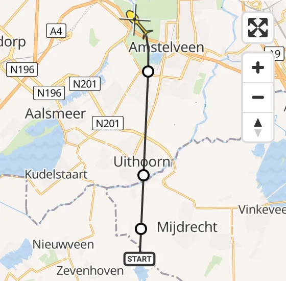 Vlucht Politiehelikopter PH-PXA van Zevenhoven naar Amstelveen op zaterdag 6 juli 2024 6:24