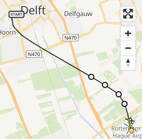 Vlucht Traumahelikopter PH-UMC van Delft naar Rotterdam The Hague Airport op zaterdag 6 juli 2024 8:49