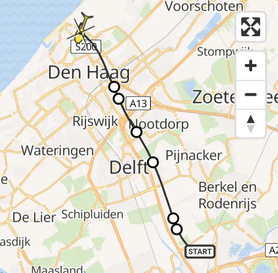 Vlucht Traumahelikopter PH-UMC van Rotterdam The Hague Airport naar Den Haag op zaterdag 6 juli 2024 9:23