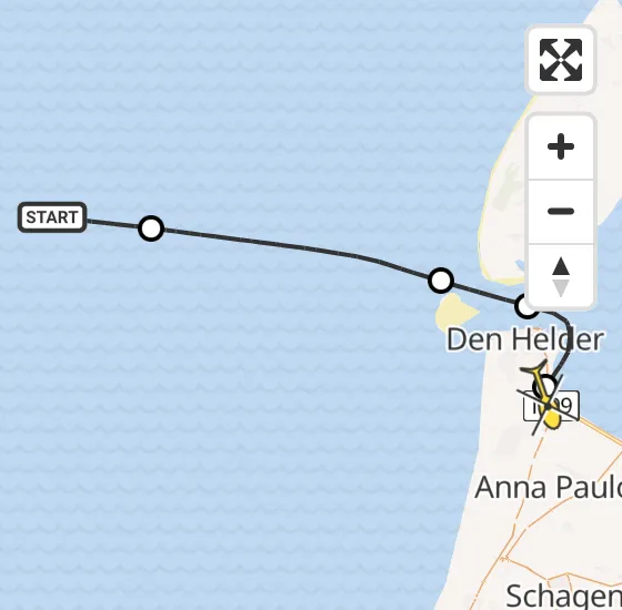 Vlucht Kustwachthelikopter PH-SAR van  naar Vliegveld De Kooy op zaterdag 6 juli 2024 10:29