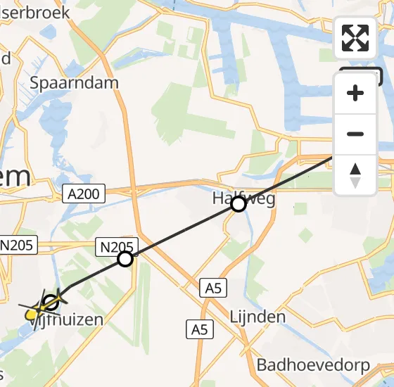 Vlucht Traumahelikopter PH-DOC van Amsterdam Heliport naar Haarlem op zaterdag 6 juli 2024 11:21