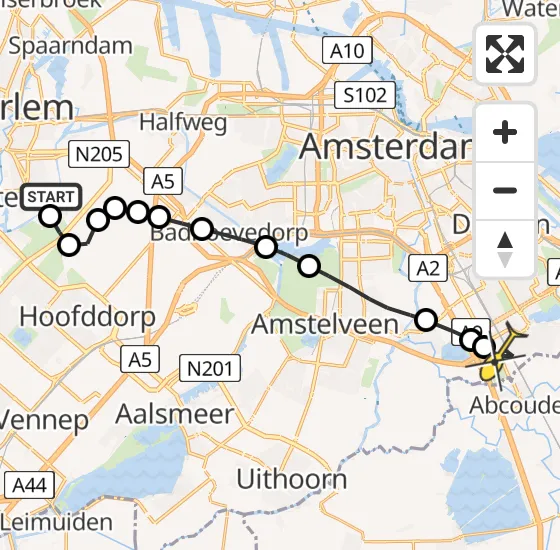 Vlucht Traumahelikopter PH-DOC van Haarlem naar Academisch Medisch Centrum (AMC) op zaterdag 6 juli 2024 11:49