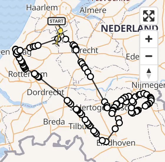 Vlucht Politiehelikopter PH-PXA van Aalsmeer naar Zevenhoven op zaterdag 6 juli 2024 11:51