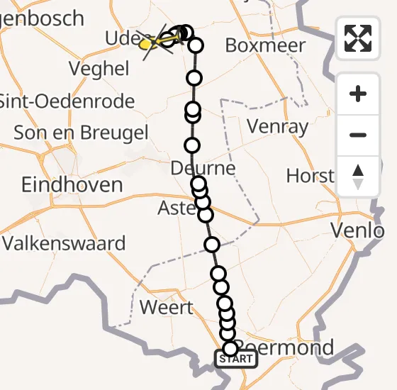 Vlucht Traumahelikopter PH-LLN van Heel naar Vliegbasis Volkel op zaterdag 6 juli 2024 12:38