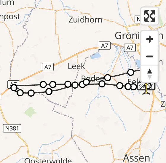 Vlucht Traumahelikopter PH-MAA van Groningen Airport Eelde naar Groningen Airport Eelde op zaterdag 6 juli 2024 14:08