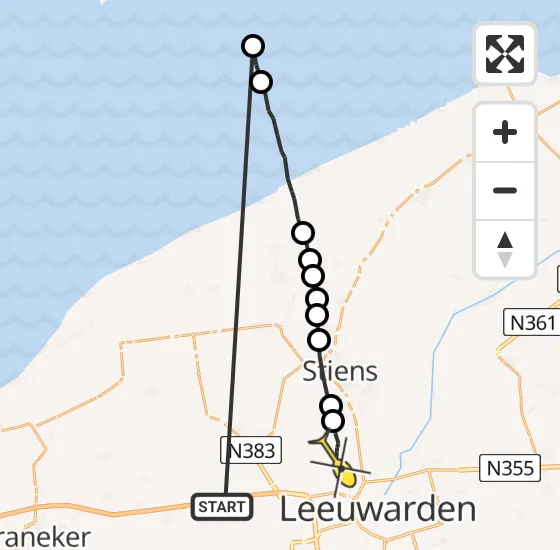 Vlucht Ambulancehelikopter PH-OOP van Menaam naar Vliegbasis Leeuwarden op zaterdag 6 juli 2024 14:55