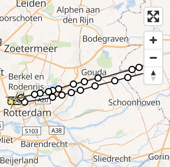 Vlucht Traumahelikopter PH-UMC van Rotterdam The Hague Airport naar Rotterdam The Hague Airport op zaterdag 6 juli 2024 15:13