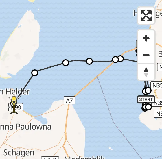 Vlucht Kustwachthelikopter PH-SAR van Hindeloopen naar Vliegveld De Kooy op zaterdag 6 juli 2024 15:50