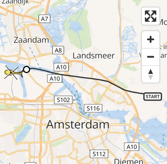 Vlucht Traumahelikopter PH-DOC van Amsterdam naar Amsterdam Heliport op zaterdag 6 juli 2024 15:55