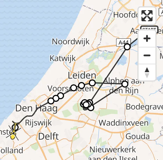 Vlucht Politiehelikopter PH-PXA van Aalsmeer naar Poeldijk op zaterdag 6 juli 2024 18:43