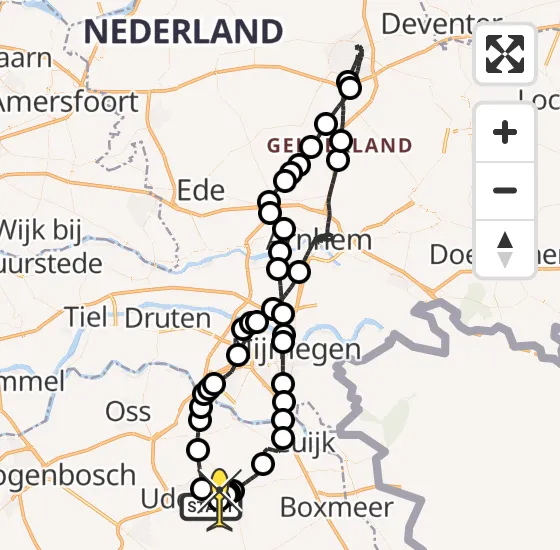 Vlucht Politiehelikopter PH-PXD van Vliegbasis Volkel naar Vliegbasis Volkel op zaterdag 6 juli 2024 19:58