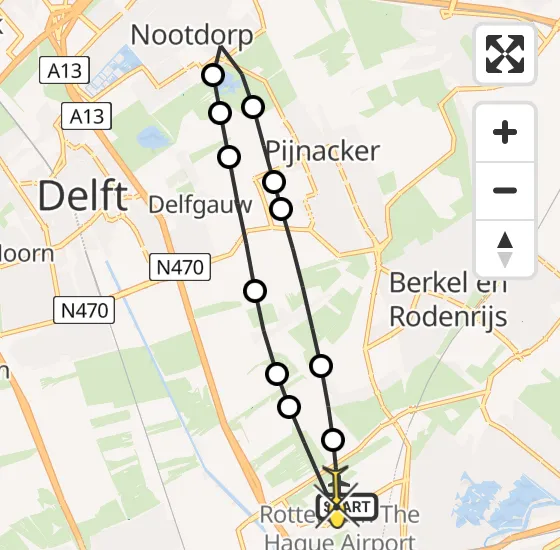 Vlucht Traumahelikopter PH-UMC van Rotterdam The Hague Airport naar Rotterdam The Hague Airport op zaterdag 6 juli 2024 21:34