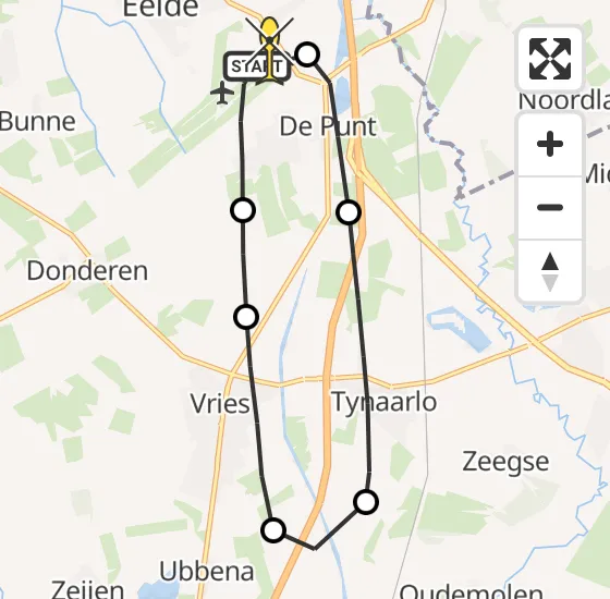 Vlucht Traumahelikopter PH-MAA van Groningen Airport Eelde naar Groningen Airport Eelde op zaterdag 6 juli 2024 22:02