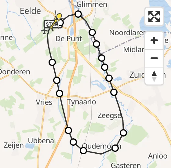 Vlucht Traumahelikopter PH-MAA van Groningen Airport Eelde naar Groningen Airport Eelde op zondag 7 juli 2024 0:27