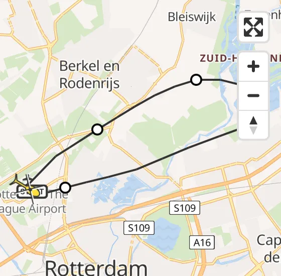 Vlucht Traumahelikopter PH-UMC van Rotterdam The Hague Airport naar Rotterdam The Hague Airport op zondag 7 juli 2024 1:22