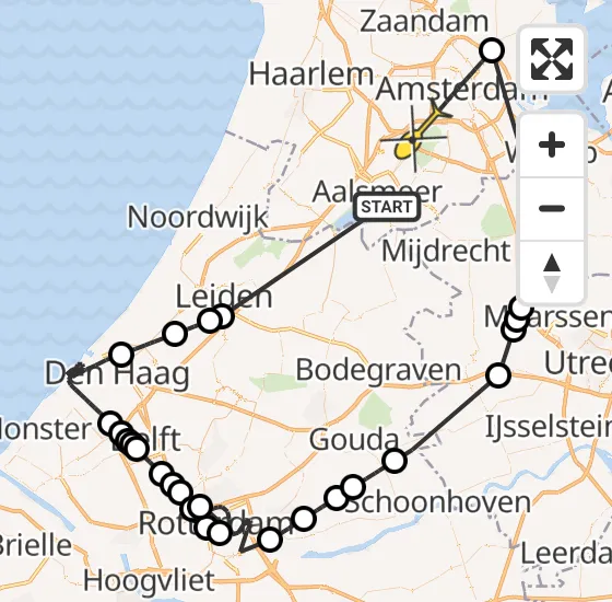 Vlucht Politiehelikopter PH-PXA van Aalsmeer naar Amsterdam op maandag 8 juli 2024 11:12