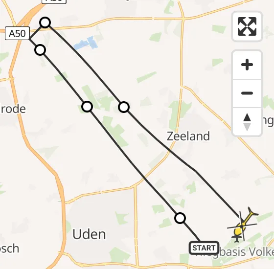 Vlucht Traumahelikopter PH-HVB van Vliegbasis Volkel naar Vliegbasis Volkel op maandag 8 juli 2024 11:34