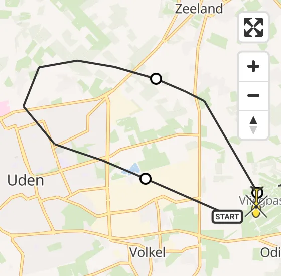 Vlucht Traumahelikopter PH-HVB van Vliegbasis Volkel naar Vliegbasis Volkel op maandag 8 juli 2024 12:03