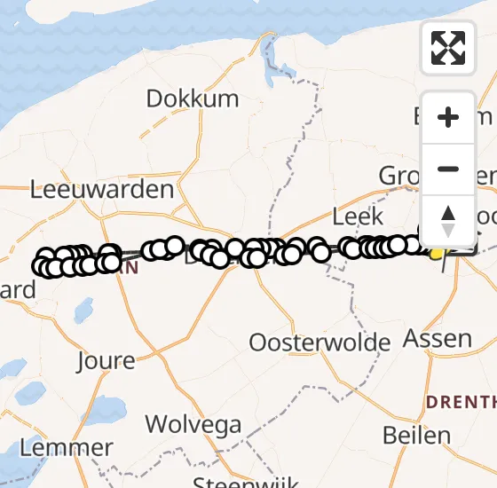 Vlucht Traumahelikopter PH-MAA van Groningen Airport Eelde naar Groningen Airport Eelde op maandag 8 juli 2024 13:45