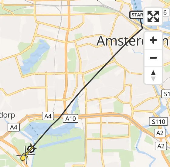 Vlucht Politiehelikopter PH-PXY van Amsterdam naar Badhoevedorp op maandag 8 juli 2024 14:30