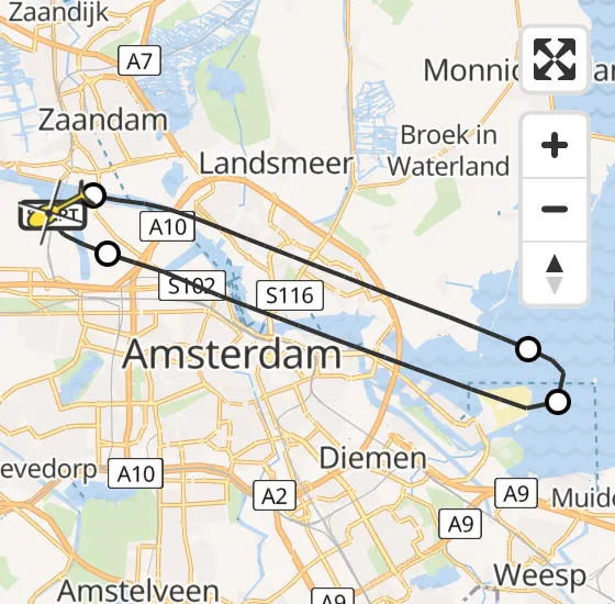 Vlucht Traumahelikopter PH-DOC van Amsterdam Heliport naar Amsterdam Heliport op maandag 8 juli 2024 15:58