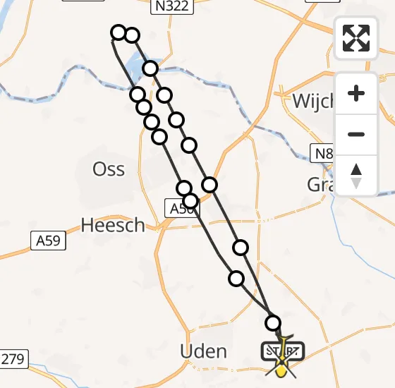 Vlucht Traumahelikopter PH-HVB van Vliegbasis Volkel naar Vliegbasis Volkel op maandag 8 juli 2024 16:17