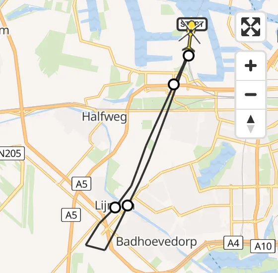 Vlucht Traumahelikopter PH-DOC van Amsterdam Heliport naar Amsterdam Heliport op maandag 8 juli 2024 19:01