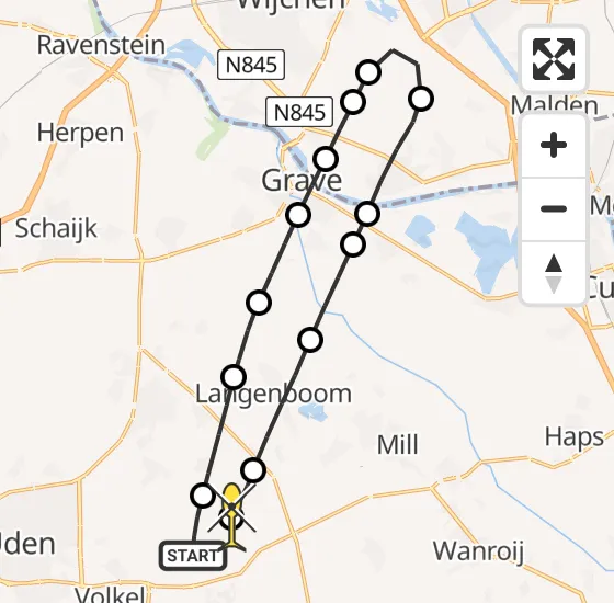 Vlucht Traumahelikopter PH-HVB van Vliegbasis Volkel naar Volkel op maandag 8 juli 2024 19:35