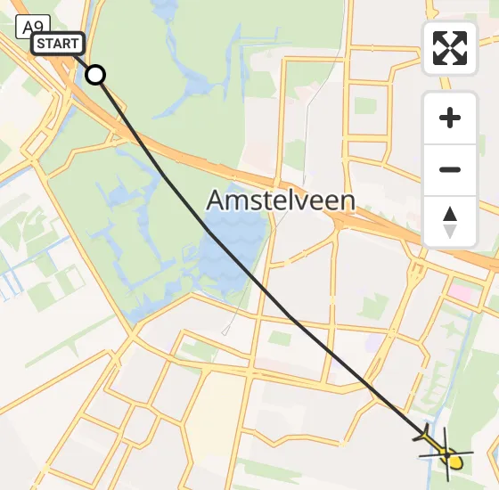 Vlucht Politiehelikopter PH-PXA van Badhoevedorp naar Amstelveen op maandag 8 juli 2024 19:50