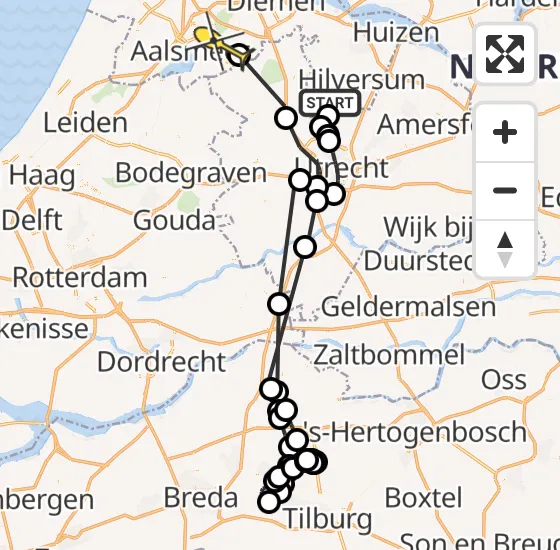 Vlucht Politiehelikopter PH-PXA van Loosdrecht naar Amstelveen op maandag 8 juli 2024 20:03