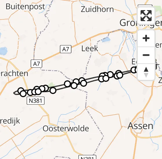 Vlucht Traumahelikopter PH-MAA van Groningen Airport Eelde naar Groningen Airport Eelde op maandag 8 juli 2024 20:33