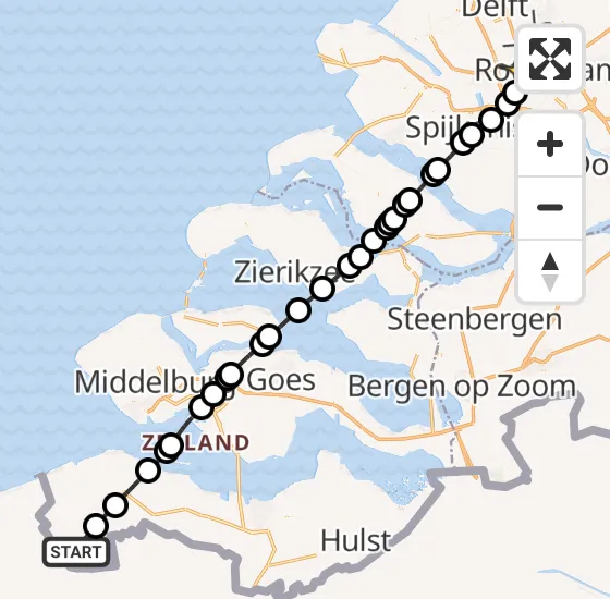 Vlucht Traumahelikopter PH-UMC van Aardenburg naar Rotterdam The Hague Airport op maandag 8 juli 2024 20:57