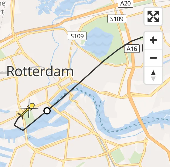 Vlucht Traumahelikopter PH-UMC van Rotterdam naar Erasmus MC op maandag 8 juli 2024 23:27