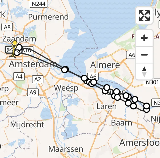 Vlucht Traumahelikopter PH-DOC van Amsterdam Heliport naar Amsterdam Heliport op maandag 8 juli 2024 23:27