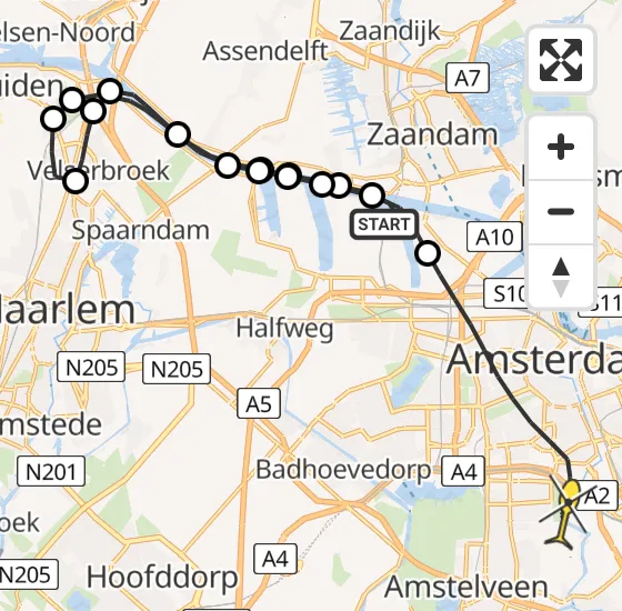 Vlucht Traumahelikopter PH-DOC van Amsterdam Heliport naar Amsterdam op dinsdag 16 juli 2024 8:01