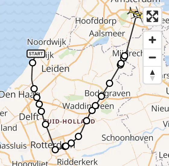 Vlucht Politiehelikopter PH-PXE van Katwijk naar Amsterdam op dinsdag 16 juli 2024 10:09