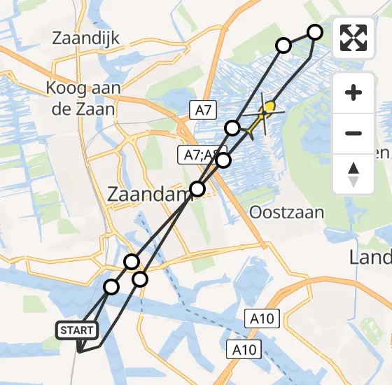 Vlucht Traumahelikopter PH-DOC van Amsterdam Heliport naar Oostzaan op dinsdag 16 juli 2024 10:44